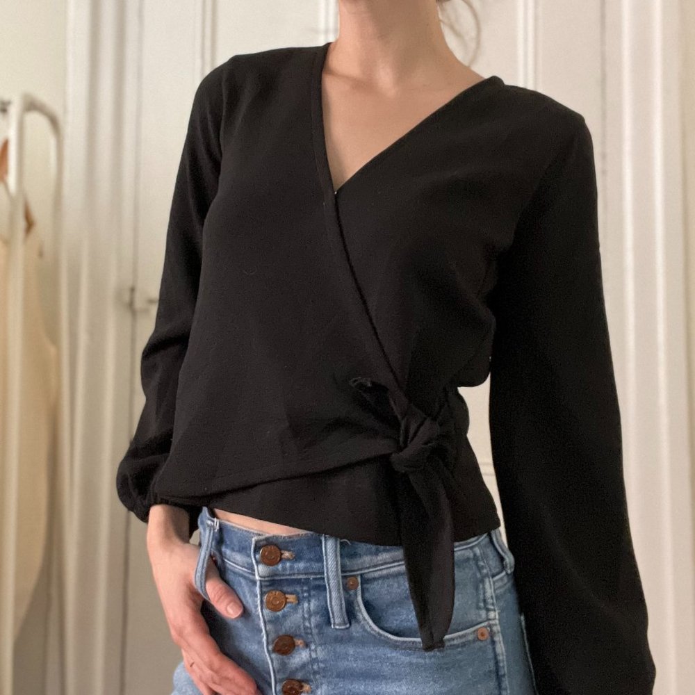 Madewell Texture & Thread Wrap Top